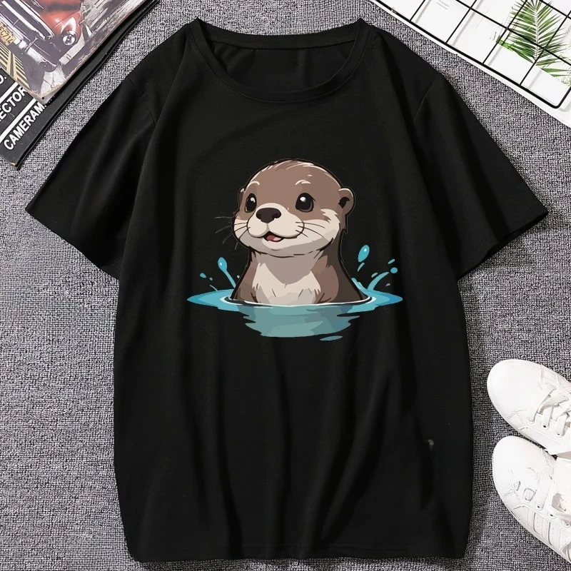 Grappige Otter Roest Anotter Dag voor Otter Lover Funky vrouwen Top Y2k Kleding Vrouw Kleding T-shirts Goth Harajuku Fashion Tops