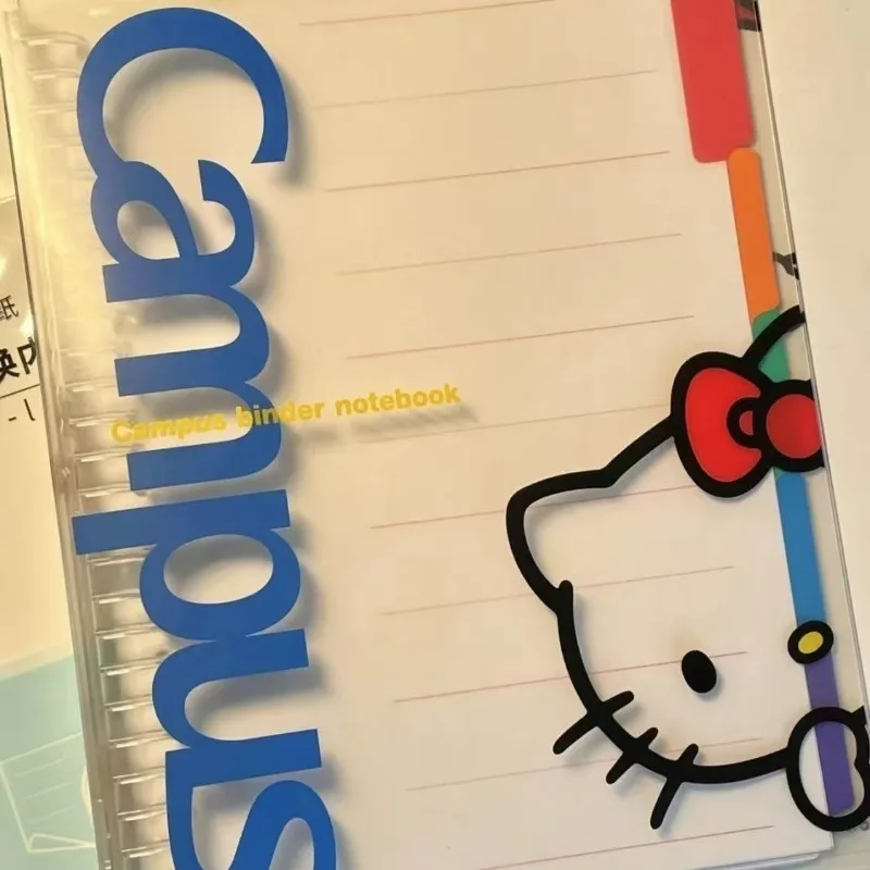 B5 Hello Kitty Cartoon Kawaii Loose Leaf Refill Binder Notebook Replacable Metal Ring Office&School Student Supplies Stationery