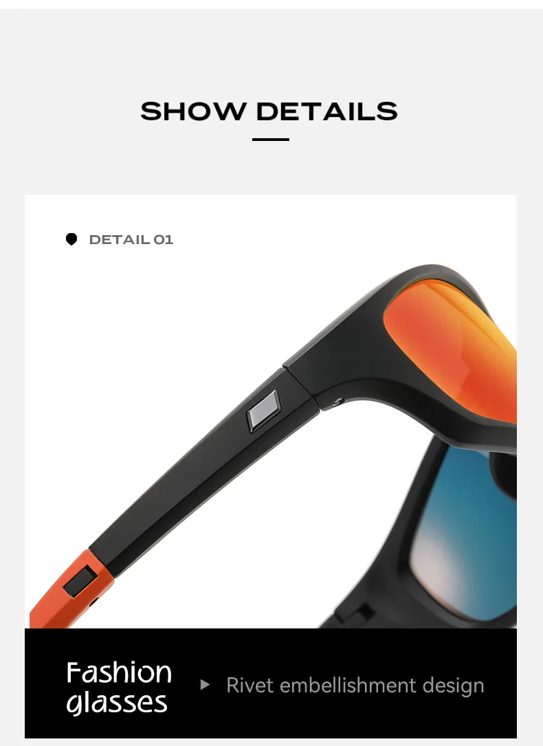 COHK Modische Faltbare Polarisierte Sonnenbrille für Männer und Frauen Markendesign Vintage Tragbare Klappbare Sport-Outdoor-Sonnenbrille UV400 – Detail 6