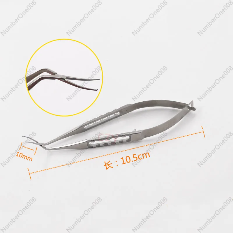 

Stainless steel ophthalmology minimally invasive Hough capsulorhexis forceps 11cm arc angle small incision 1.8