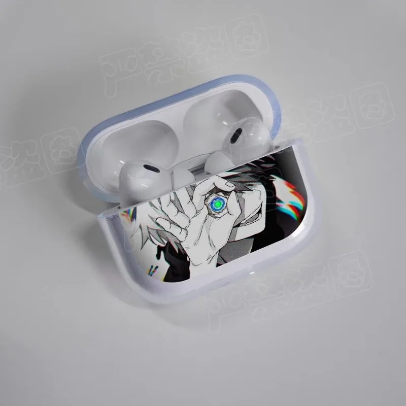 Anime Jujutsu Kaisen Soft Airpods Case for Airpod Pro2 AirPods 3 2 1 Pro Black Wireless Bluetooth Earphone Box Manga Cover Coque