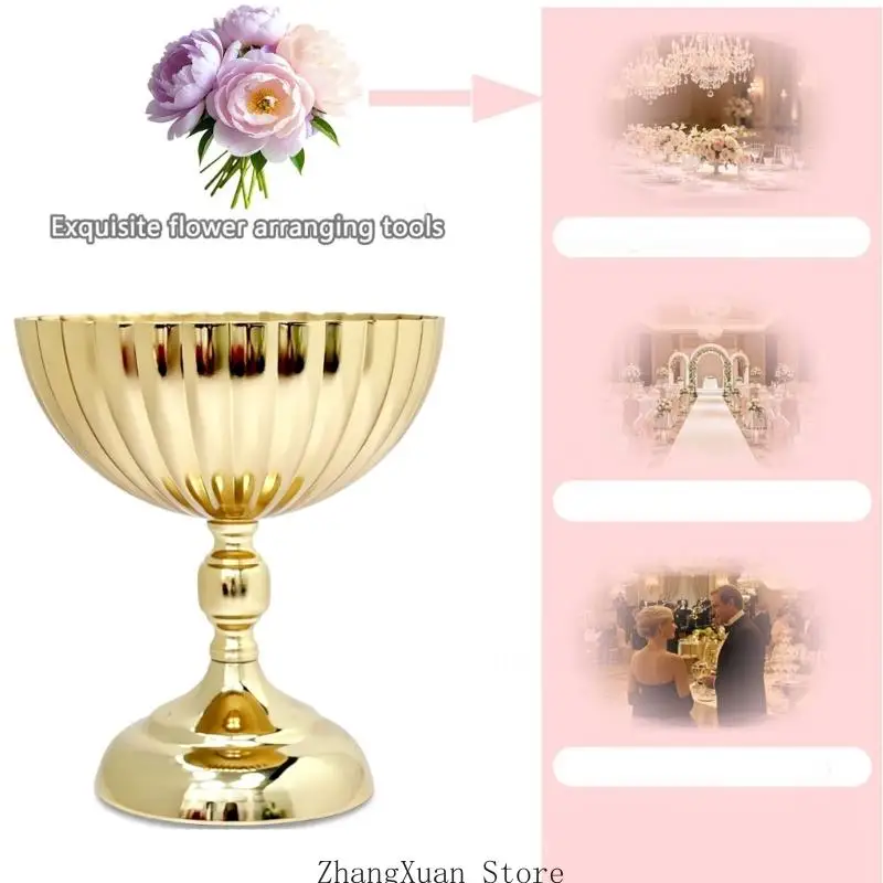Banquets Table Centerpieces Holders, Metal Pedestal Urn Vase for Freshing Flower Displays