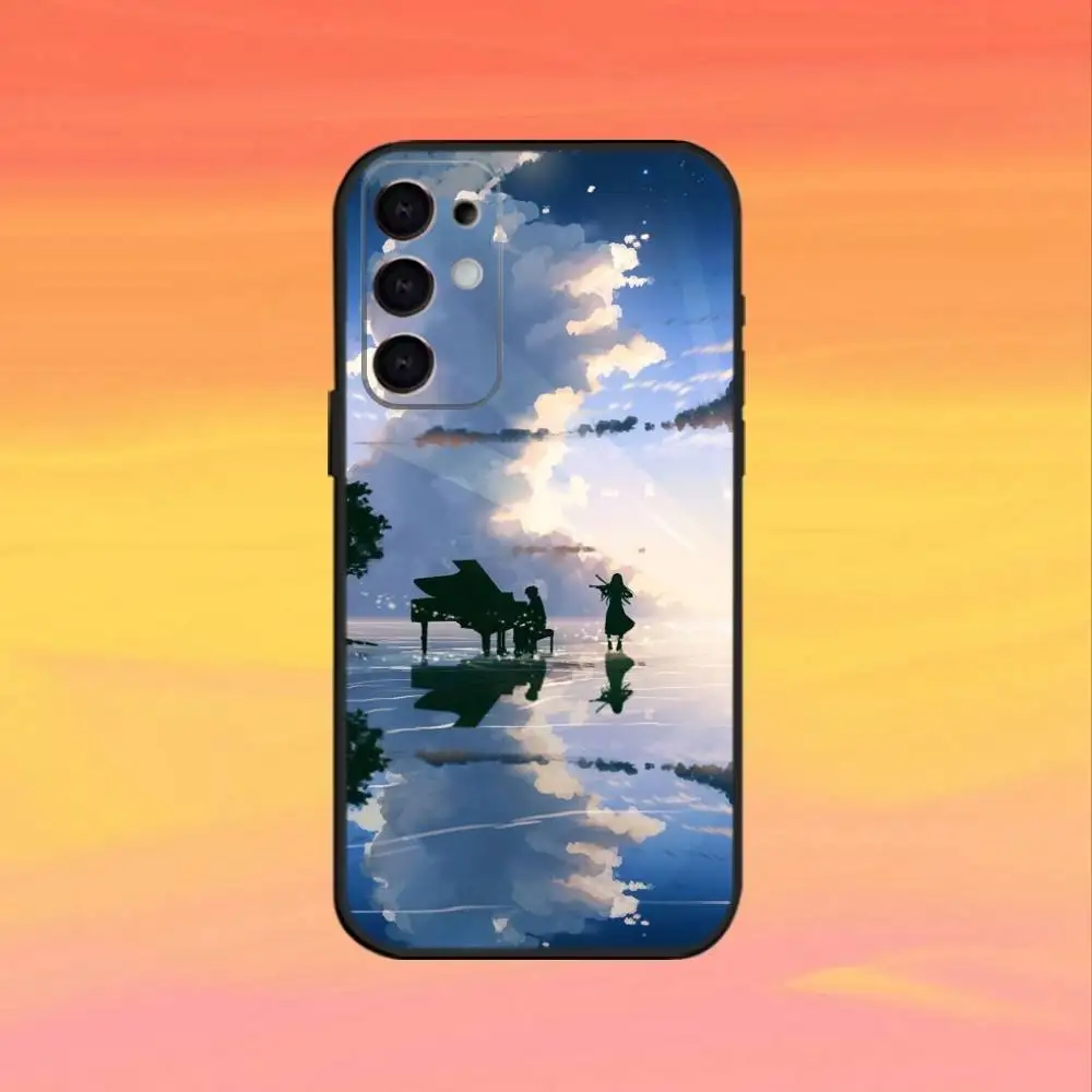 Funda de teléfono de cómic Y-Your L-lie IN APRIL para Samsung S25, S24, S21, S22, S23, S30, Ultra, S20, Plus, Fe, Note, funda negra de 5G