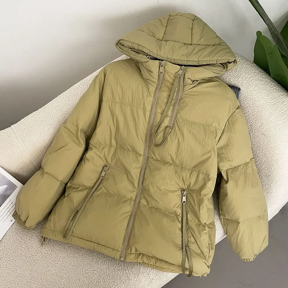 Down Jacket Women Autumn Winter 2024 Commuting Thickened Down Jacket Warm Hooded Filled with 50% White Duck Down Loose Casual