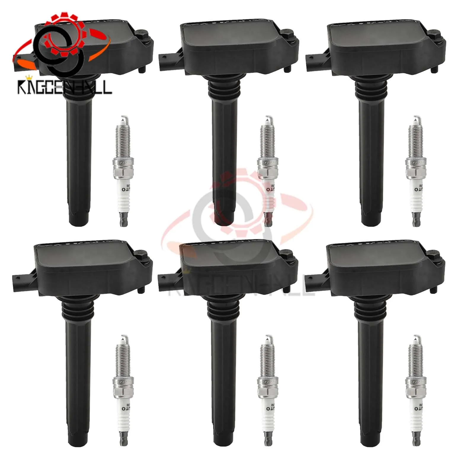 6Pcs UF807 Ignition Coil+Spark Plug For Dodge Ram Chrysler 3.6L 2016 2017 2018 2019 2020 2021 68223569AB 68223569AC 68223569AD
