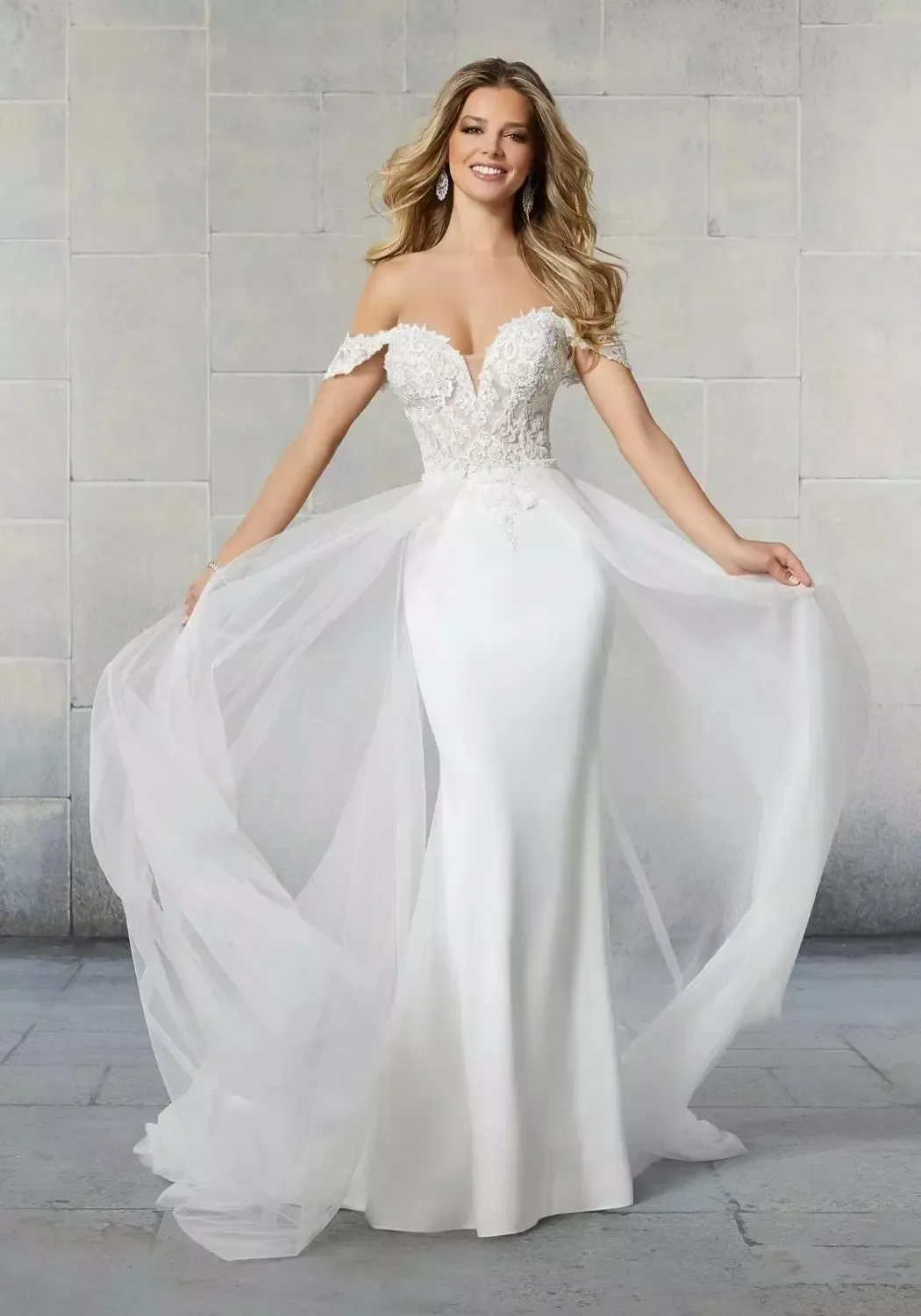 Elegant Ladies new luxury Mermaid wedding dress Sexy V-neck backless wrap hip Beach garden photography bridal party dress