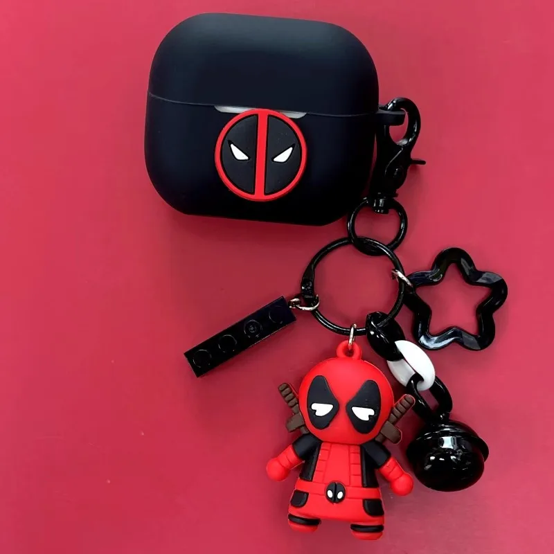 Marvel Deadpool Kopfhörer hülle Abdeckung für Samsung Galaxy Buds 3/3pro Silikon drahtlose Ohrhörer Schutzhülle mit Schlüssel bund