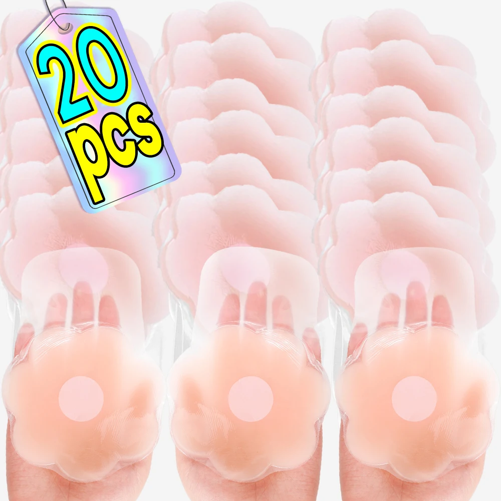 

2/20pcs Reusable Breast Petals Lift Silicone Nipple Cover Invisible Petal Adhesive Strapless Backless Stick Bra Breast Stickers