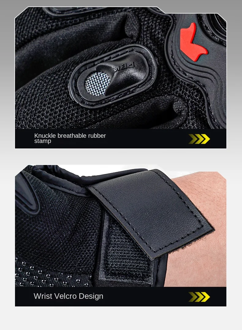 Sommer Motorrad Atmungsaktive Vollfinger Handschuhe Leder Schutzausrüstung Dirt Bike Sport Racing Reithandschuhe – Detail 15