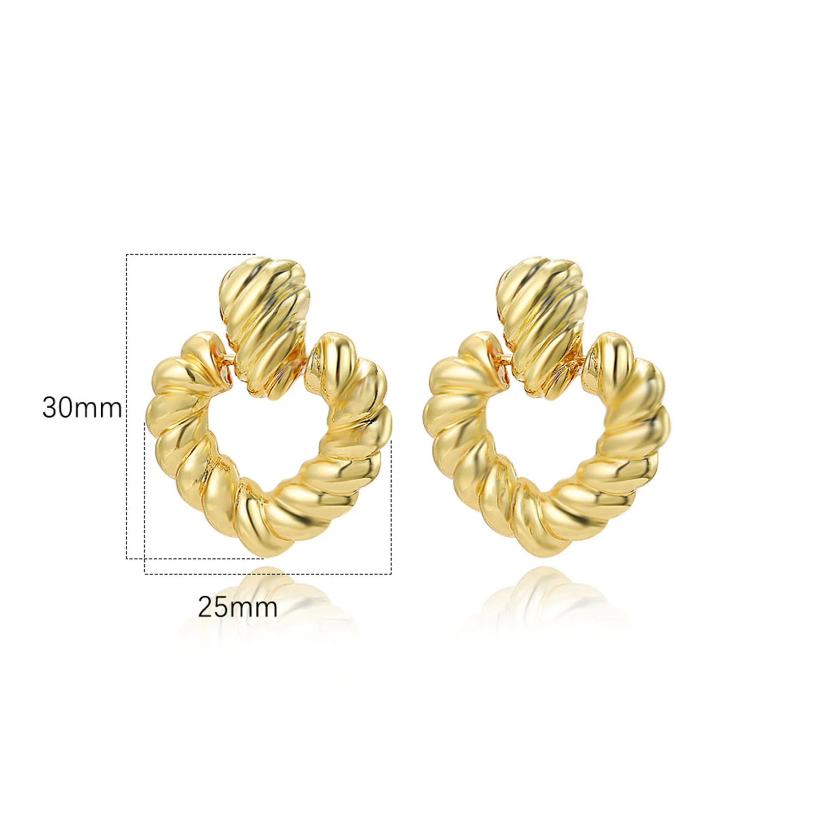 Statement Earrings for Women Geometric 14K Gold Door Knocker Circle Twisted Earrings heart Drop Dangle Earrings