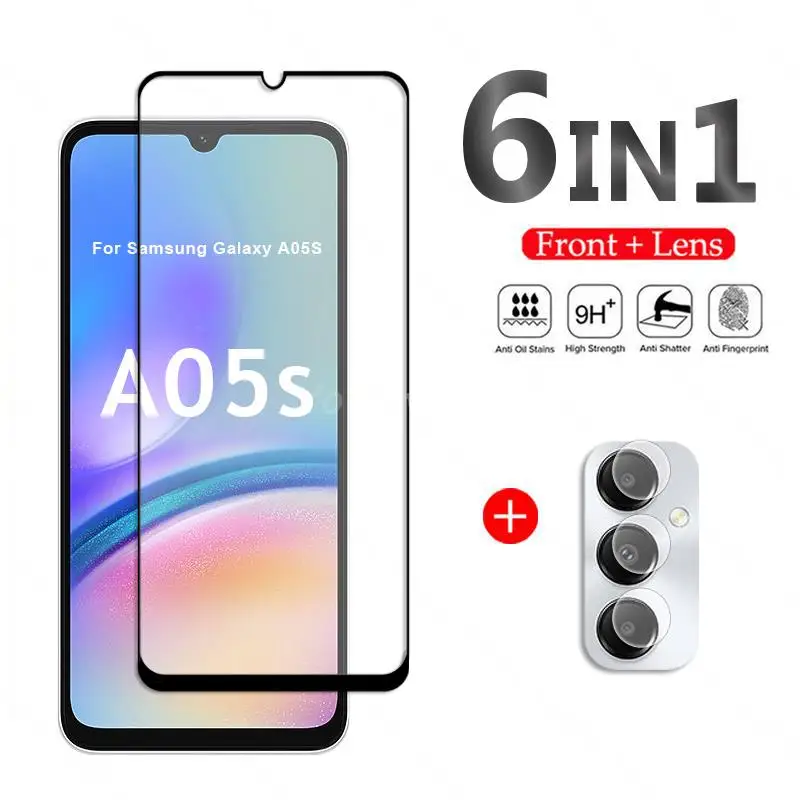 

For Samsung Galaxy A05S Glass Samsung A05S Tempered Glass Full Cover Screen Protector Camera Film A05S A05 A15 A04S A04 Glass