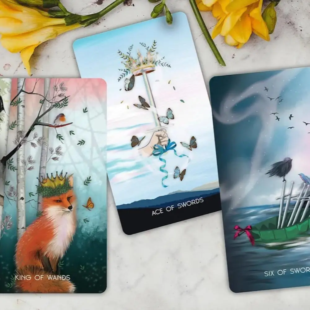 10,3*6 cm El Tarot Meraki inspirado en la magia de la naturaleza y los animales 79 tarjetas basadas en el sistema Rider Waite
