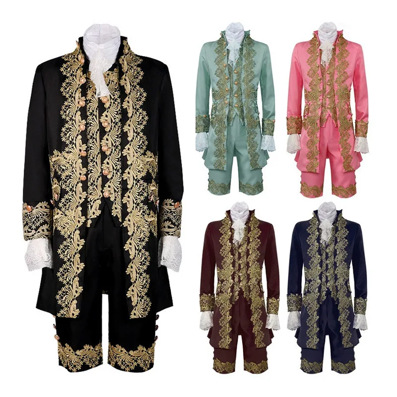 

Medieval Royal Court Noble Prince's Dress Retro Embroidery Luxury Cosplay Costume Halloween Carnival Party Outfits for Men