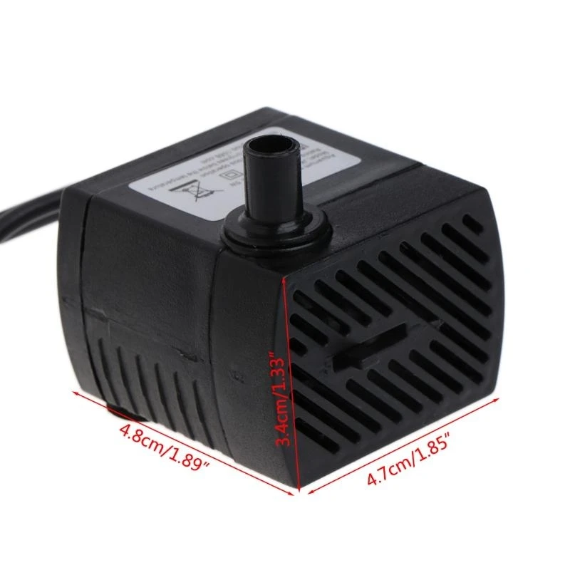 Aquarium Water Pump with Suction Cups Mini Size Quiet Pump with LED Light 5W Fountain Pond Pumps