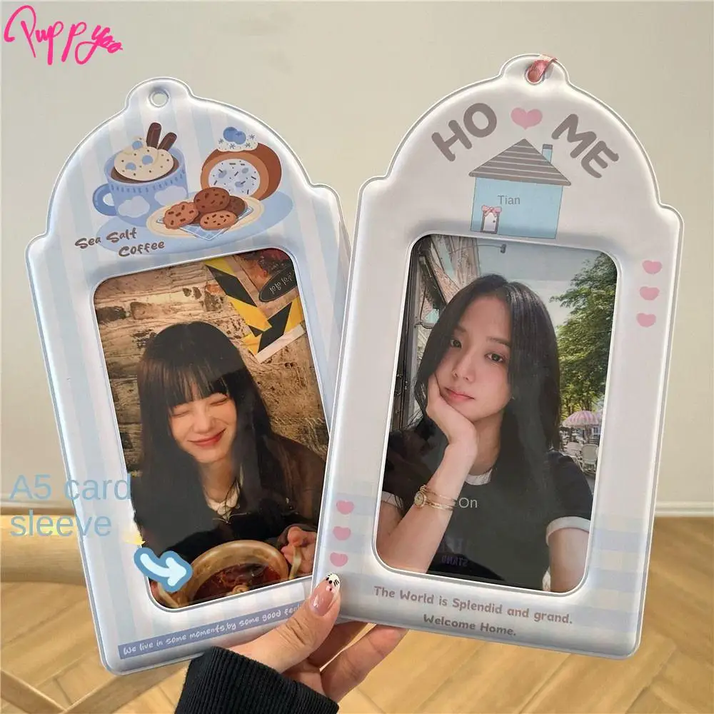 Kawaii Protective Sleeve Idol Photocard Holder Y2k Cartoon A5 Card Cover PVC ABS Plastic Photos Protective Cover Gift