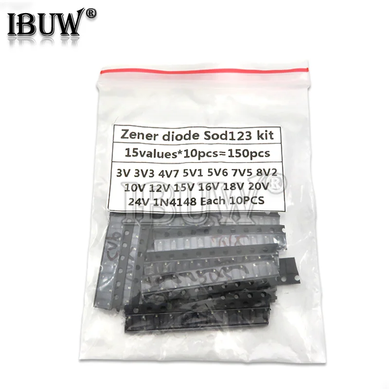 15values*10PCS=150PCS KIT SOD-123 1206 0.5W Zener diode SMD package igmopnrq