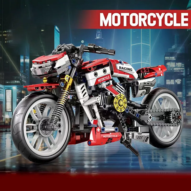 City Motorcycle Cross-country Motorcycle Building Block Toy Ducati Kawasaki Supercar Brick Assembly Model Childrens Gift