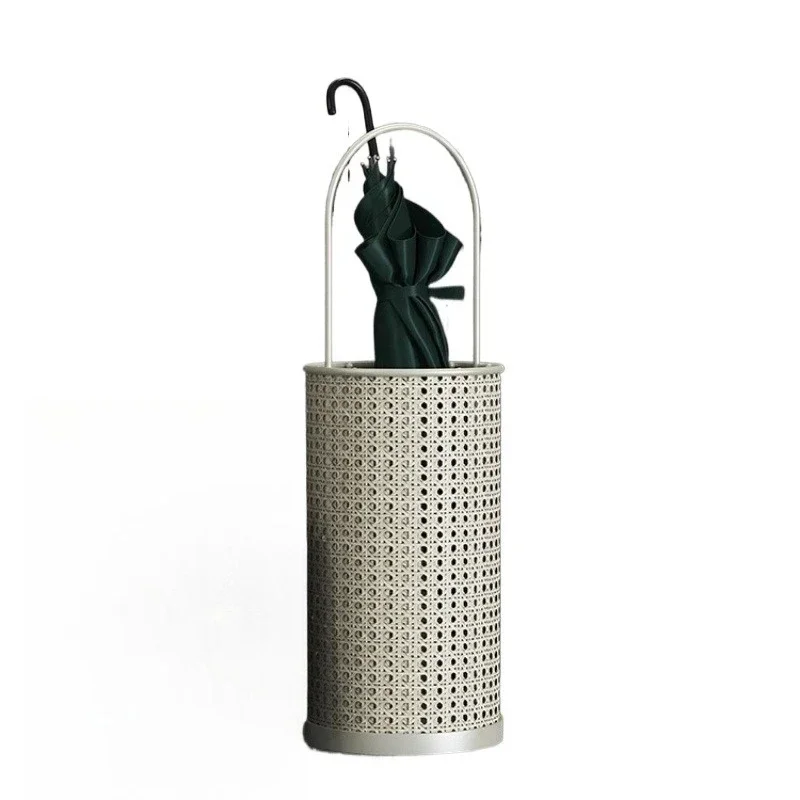 

Creative rattan umbrella barrel storage rack, metal home door commercial lobby, umbrella