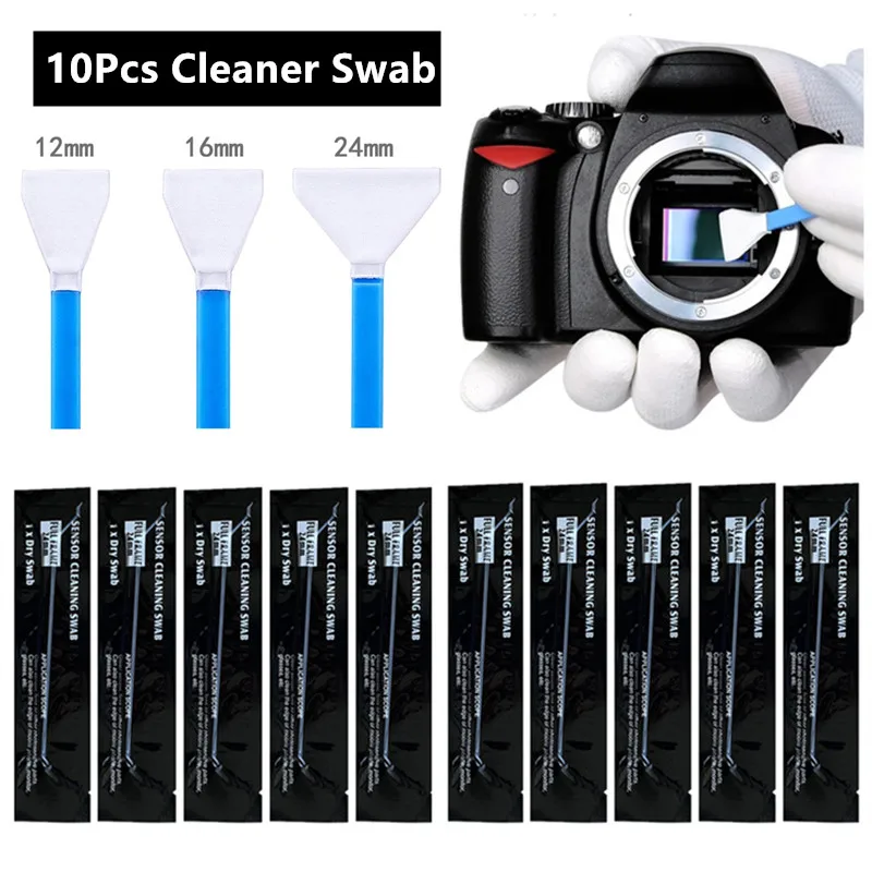 10Pcs Professional Sensor Cleaning Kit Cleaner Swab Ultra For Digital Camera's CCD Or CMOS Sensor For Full-Frame APS-C Sensors
