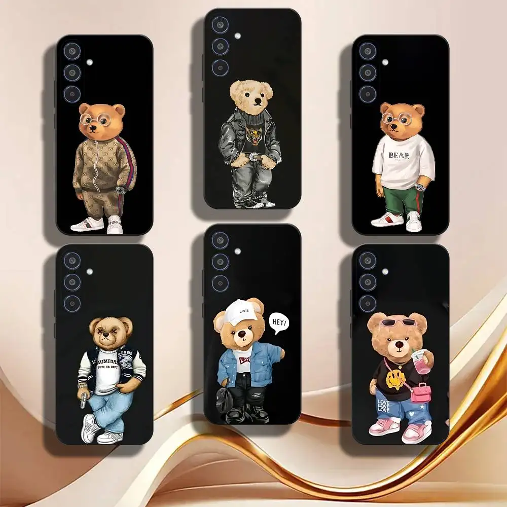 FOR Fashion B-Baron F-Filou Bear Phone Case For Samsung Galaxy A12 13 Note 10Pro 20Ultra A20 21 30 31 40 41 A71 72,Matte Cover