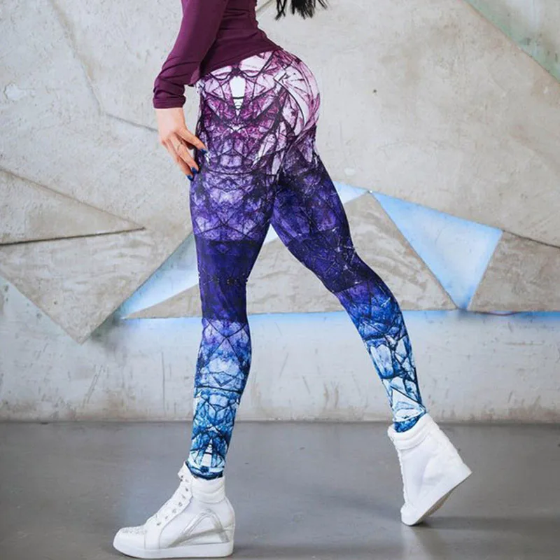 Sport Leggings Women Yoga Pants Workout Fitness Clothing Jogging Running Pants Gym Tights Stretch Print Sportswear Yoga Leggins