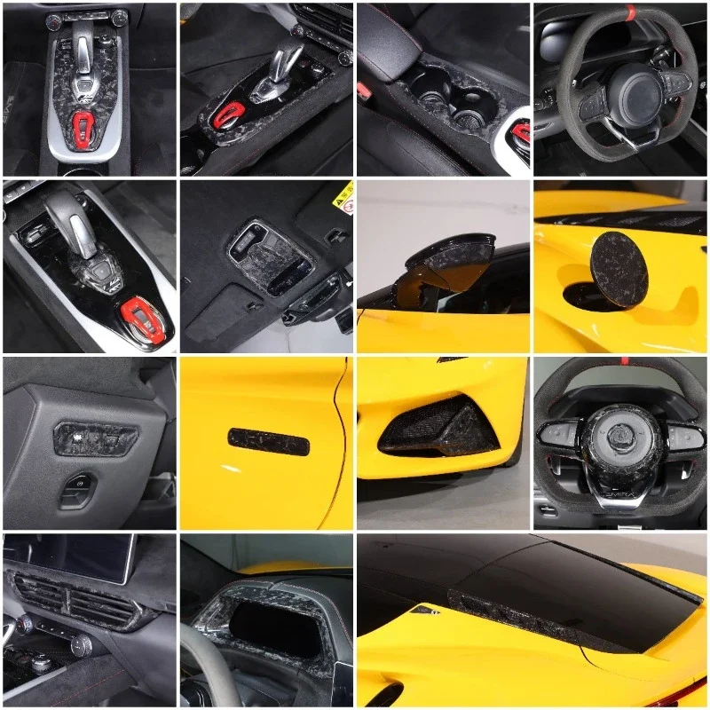 

For Lotus Emira 21-23 Real Carbon Fiber Forging Pattern Car Dashboard Console Gear Shift Glass Lift Panel Cover Car Accessories