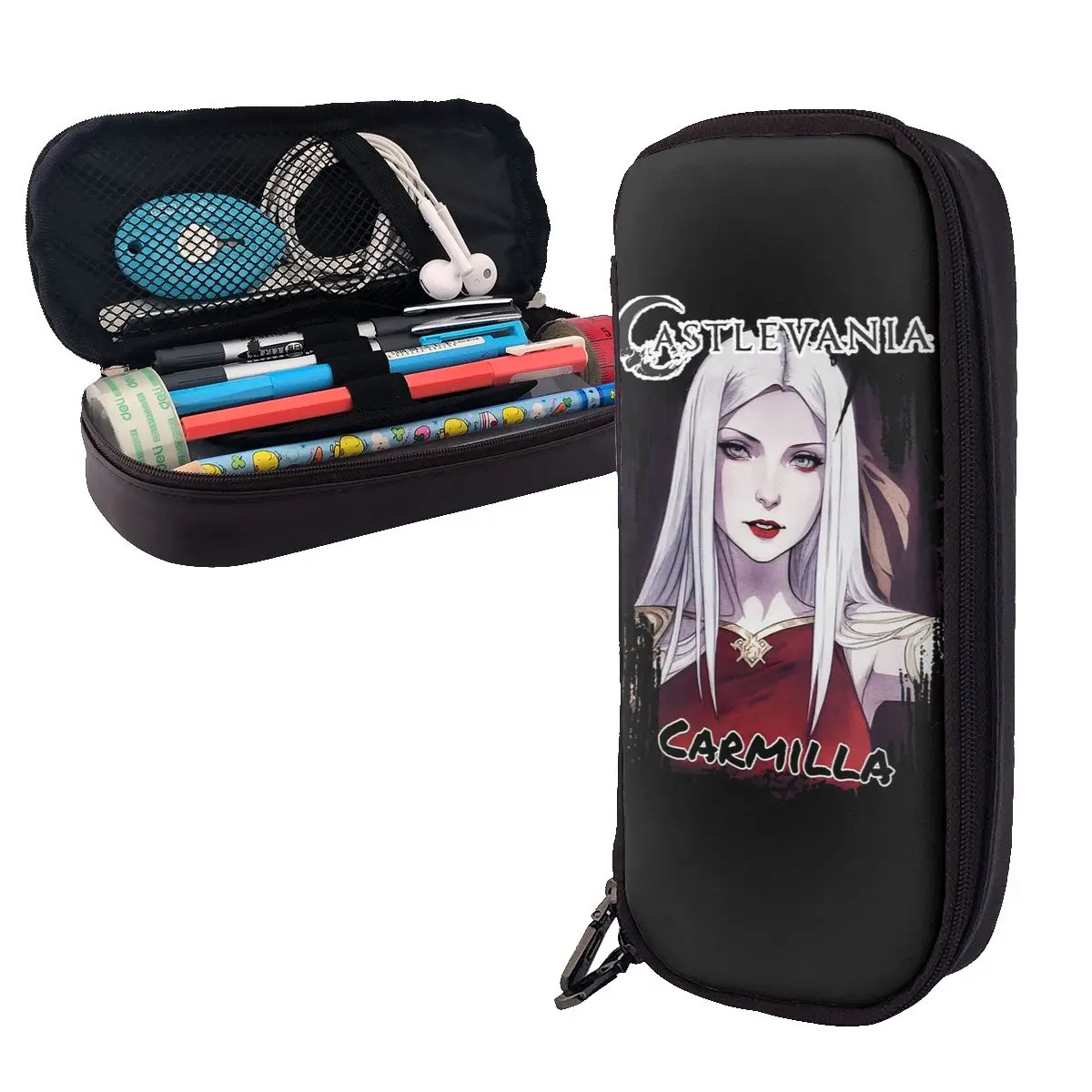 

Castlevania-Кожаный пенал Carmilla, пенал для хранения канцелярских принадлежностей, коробка для ручек, сумка-карандаш для школьников