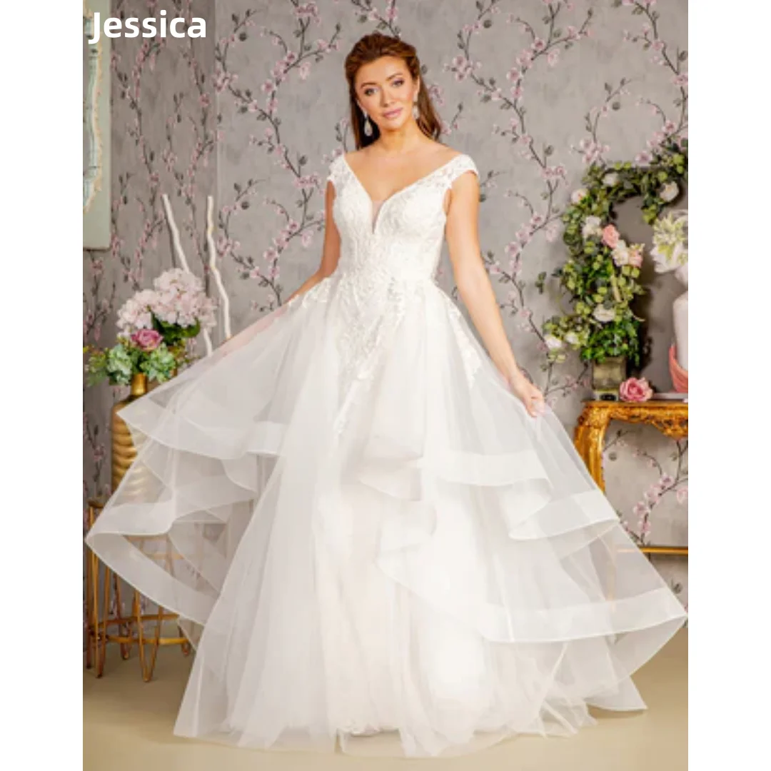 Jessica Sweet White Wedding Dress Embroidery Embroidery Fluffy Tulle Prom Dresses Bespoke Occasion Dresses Vestidos De Fiesta