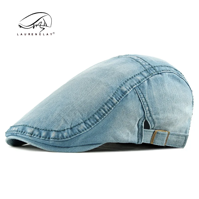 Unisex Denim Newsboy Hats Flat Ivy Gatsby Cabbie Driving Berets Hat Cotton Dad Cap for Men Women