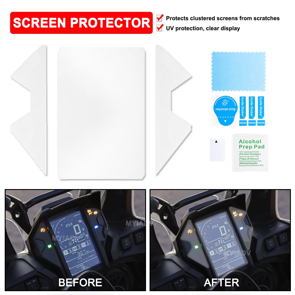 Motorcycle Screen Protector Film For Honda CRF1000L Africa Twin Adv Sports 2018 2019 2020 Speedometer Cluster Scratch Protection