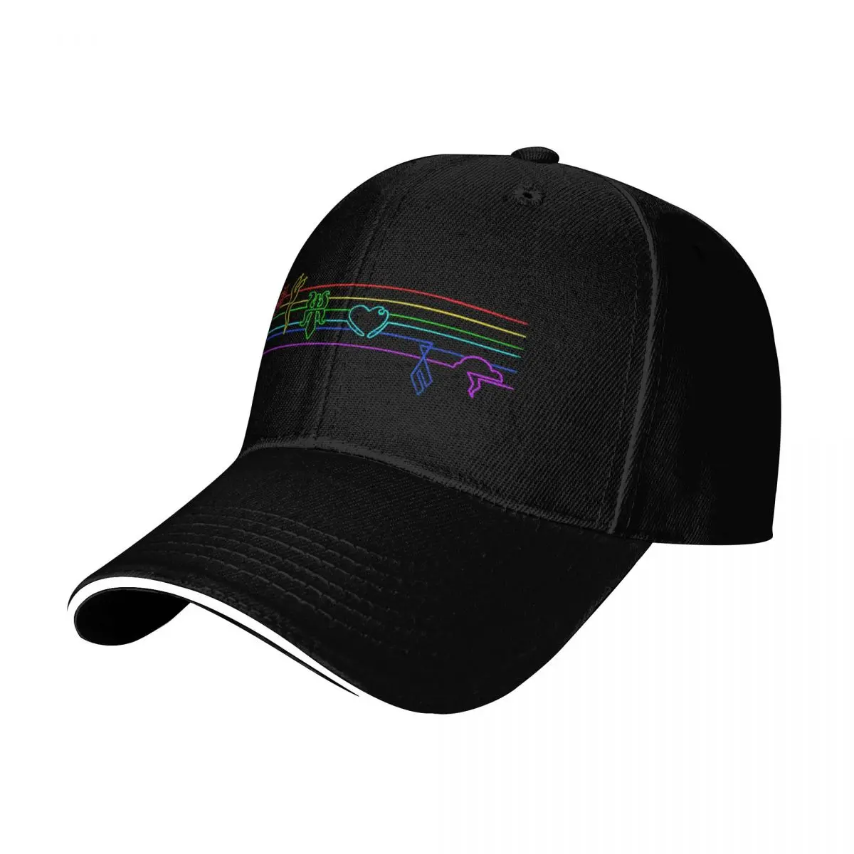 Sander Sides Retro Line Logos Baseball Cap Contrast Two Tone Brim Snapback Flat Bill Strapback Dad Hat