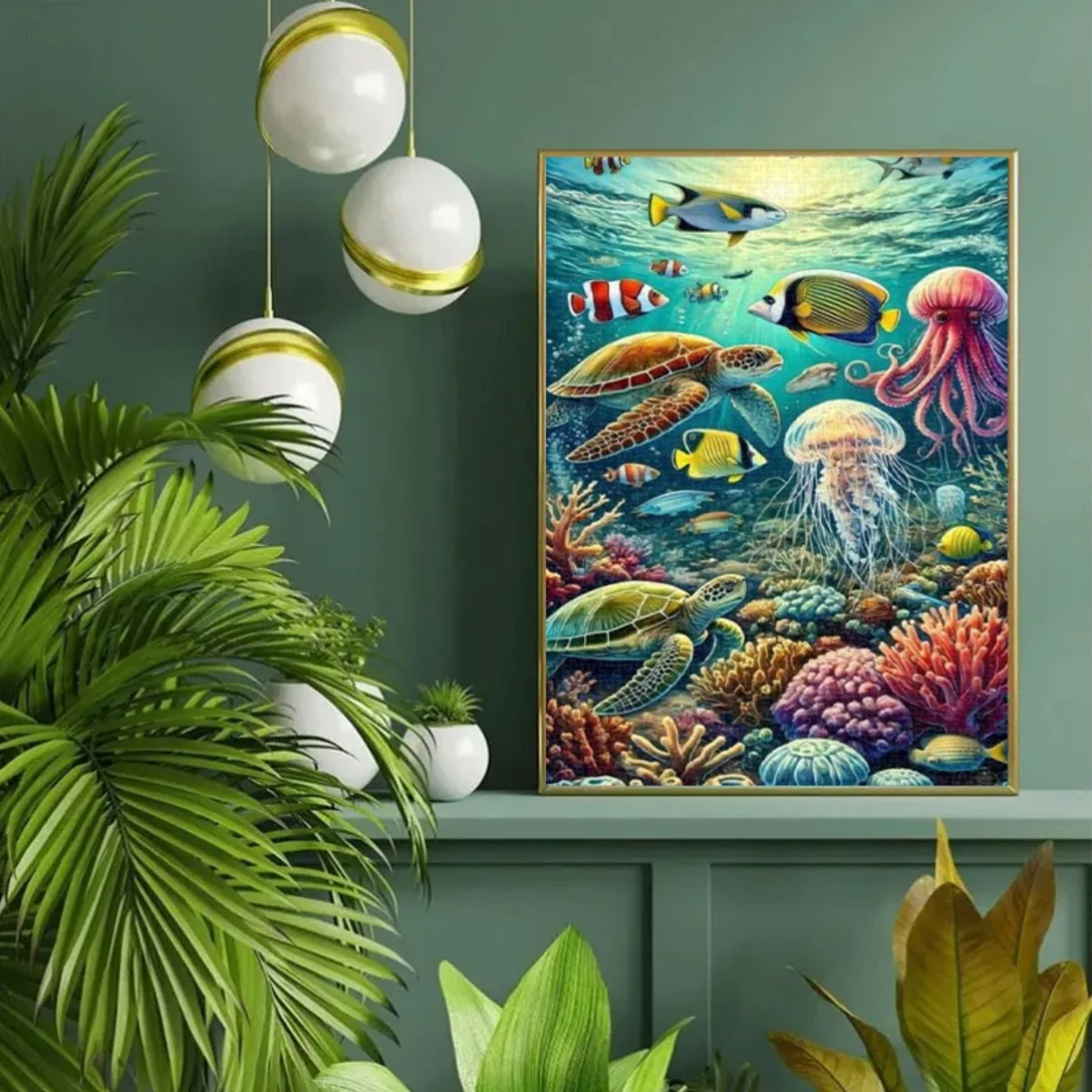 1000pcs Underwater Fantasy World Puzzle - Vibrant Ocean Scene with Sea Turtles, Seals, Swimming Coral Reefs, and More - Relaxi