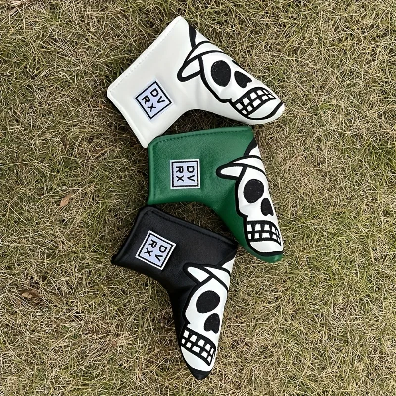 غطاء رأس جولف مطرز بهيكل عظمي من مادة البولي يوريثان، أبيض/أخضر/أسود، حماية أنيقة للنادي، ملحقات الجولف #2