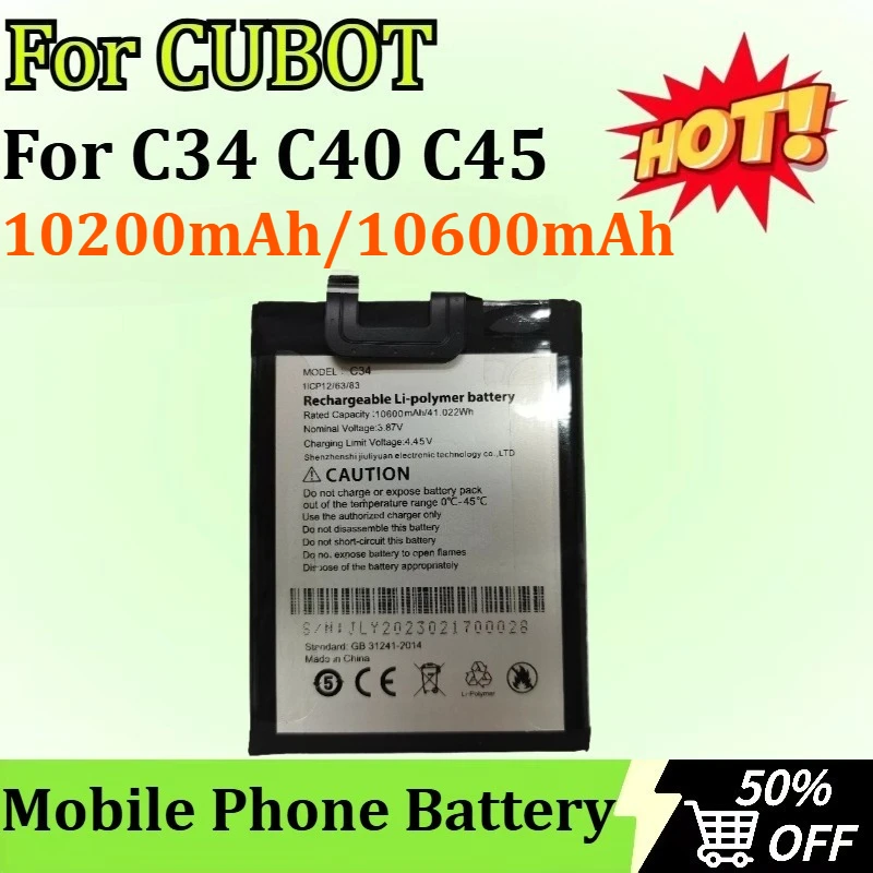ترقية حديثا 10200mAh/10600mAh ل CUBOT C34 C40 C45 بطارية الهاتف المحمول استبدال عالية السعة
