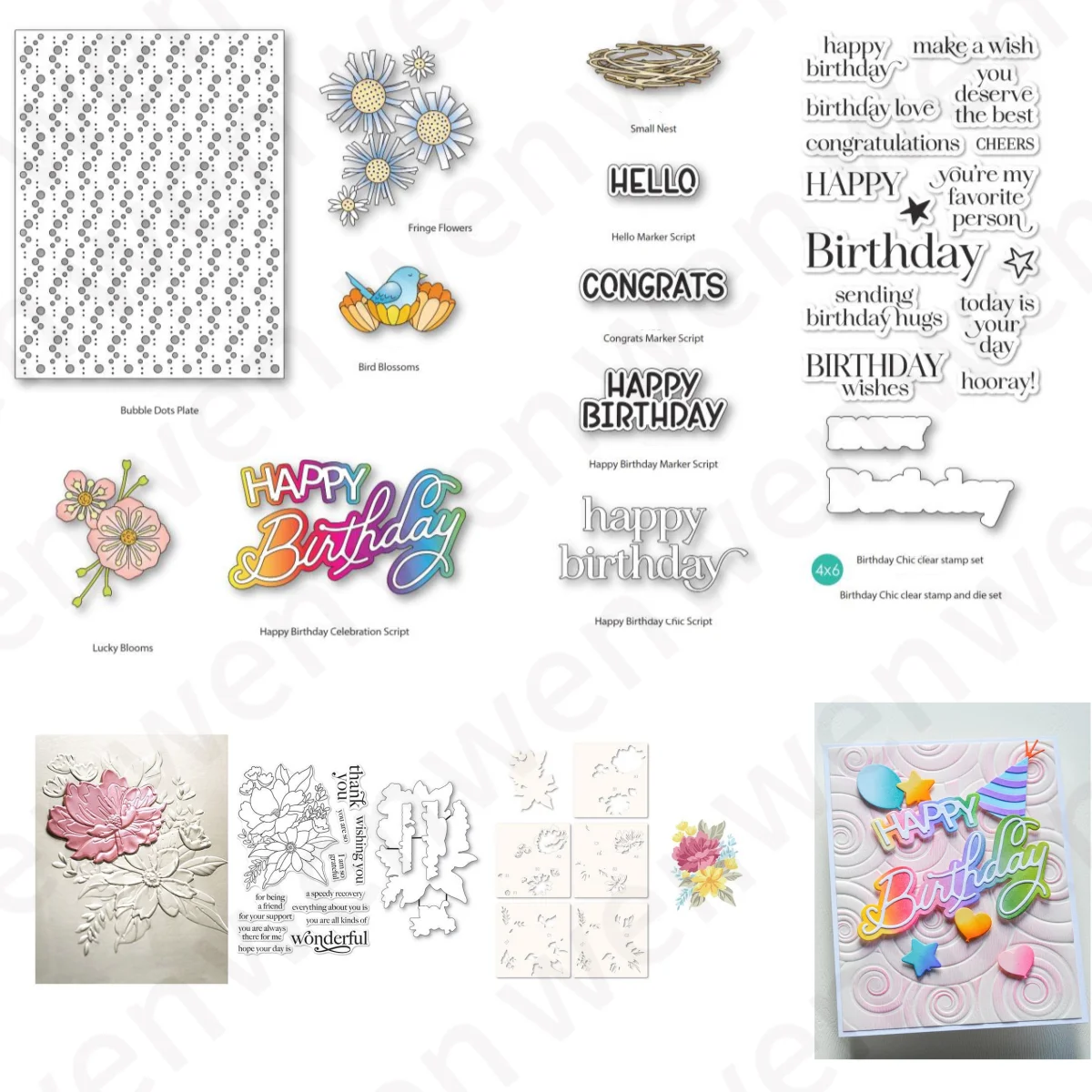 

Birthday Flowers Birds Nest Clear Stamps Metal Cutting Dies Hot Foil Stencil DIY Scrapbook Decoration Template Supplies 2025 New