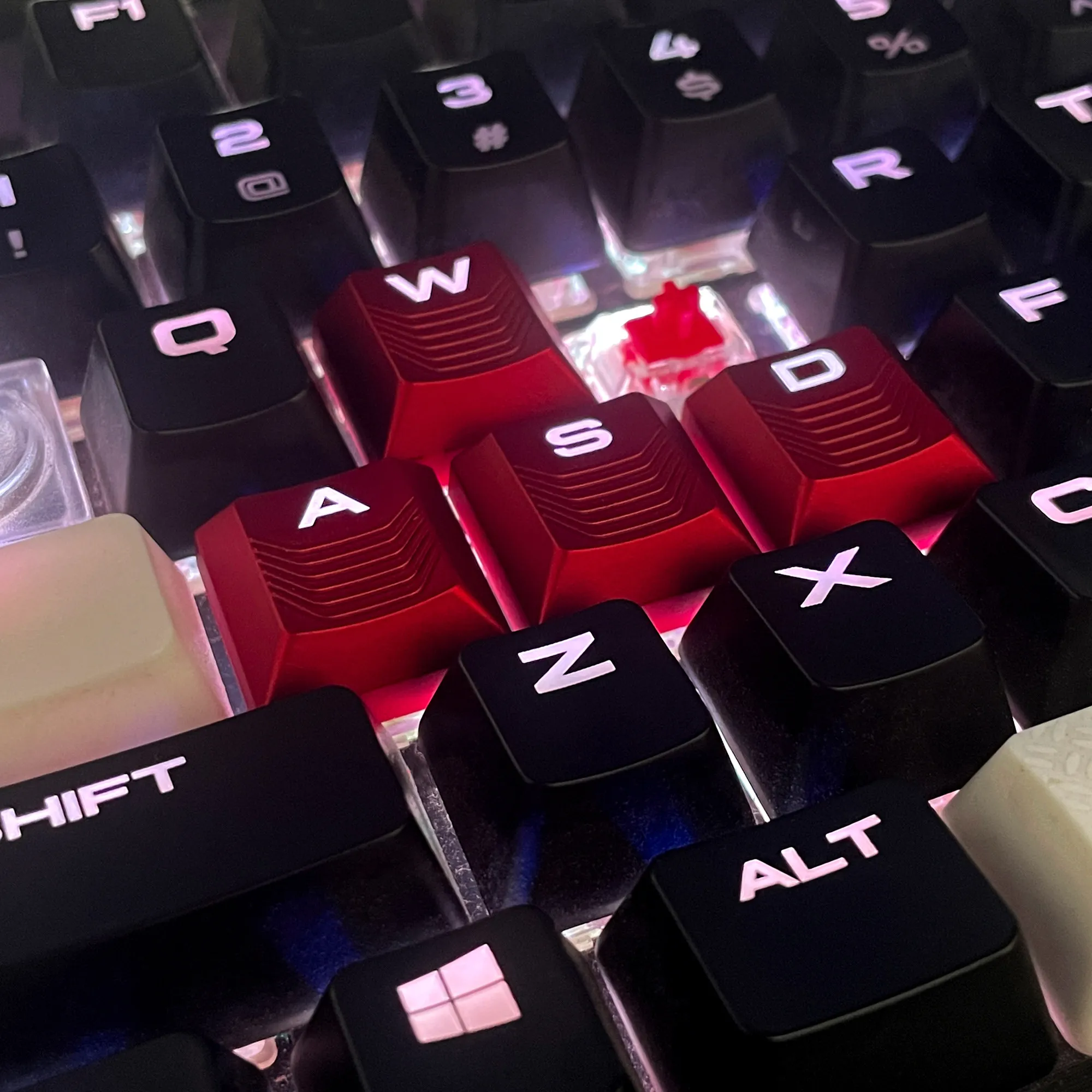 8 Key WASD Arrow Keys Backlit Keycaps,Threaded Texture Anti Slip Replacement for Corsair Cherry MX Switch Gaming Keyboards