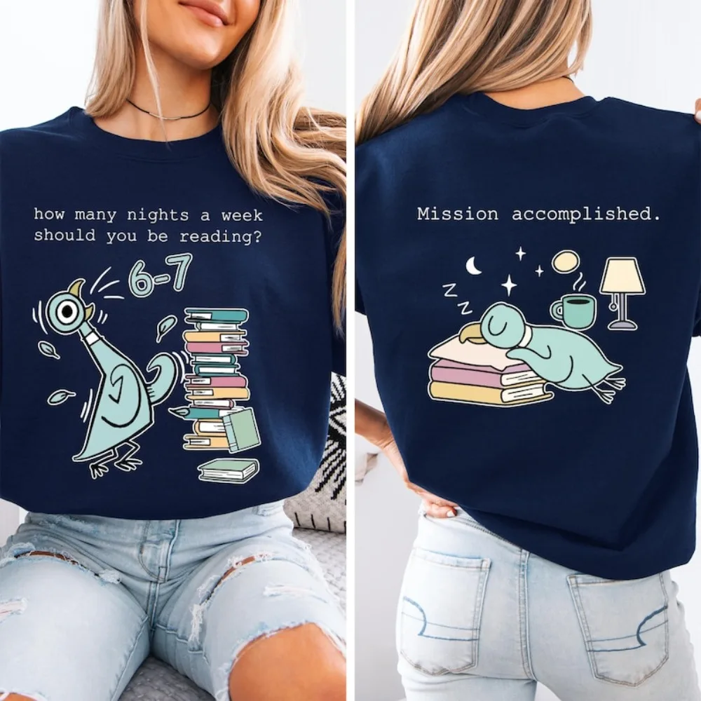 كم ليال في الأسبوع يجب أن تكون قراءة 6-7 البلوز رياض الأطفال المعلم هدية قميص التصميم الإبداعي المرأة تي شيرت غير رسمي