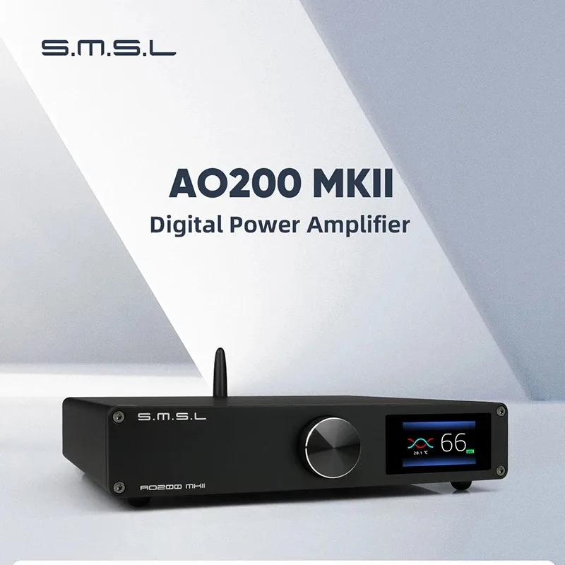 SMSL AO200 MKII HIFI Bluetooth USB Digital Power Amplifier XLR/RCA/USB Balanced Input MA5332MS Chip AMP with Remote Control