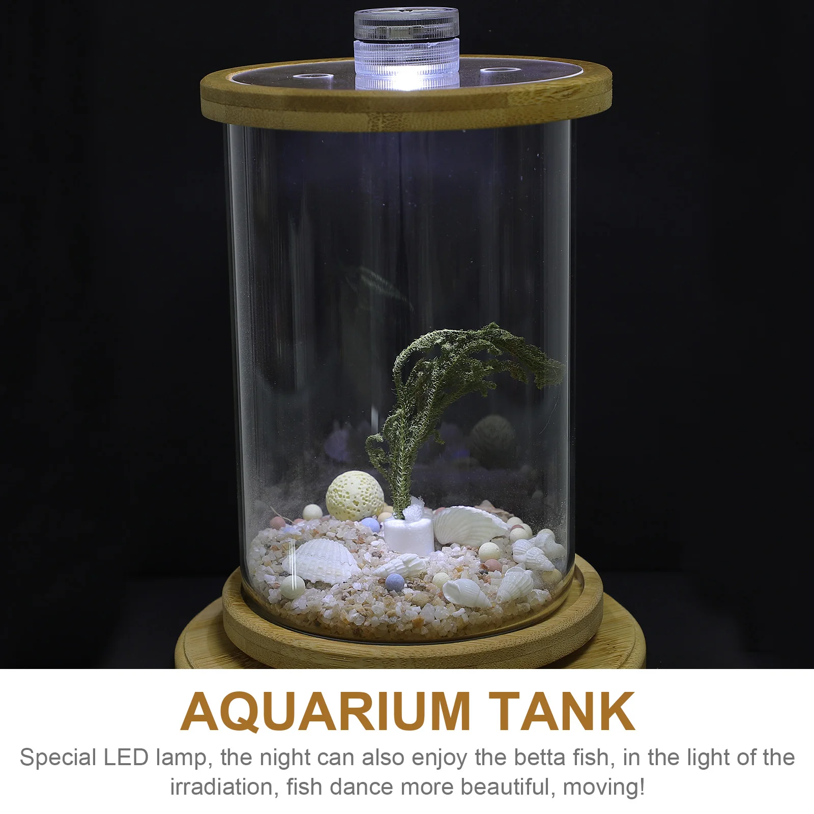 

1Set Decorative Fish Bowl Office Supply Sturdy Material Realistic Shape Good Mood Present Home Store Bedroom Aquarium Tank