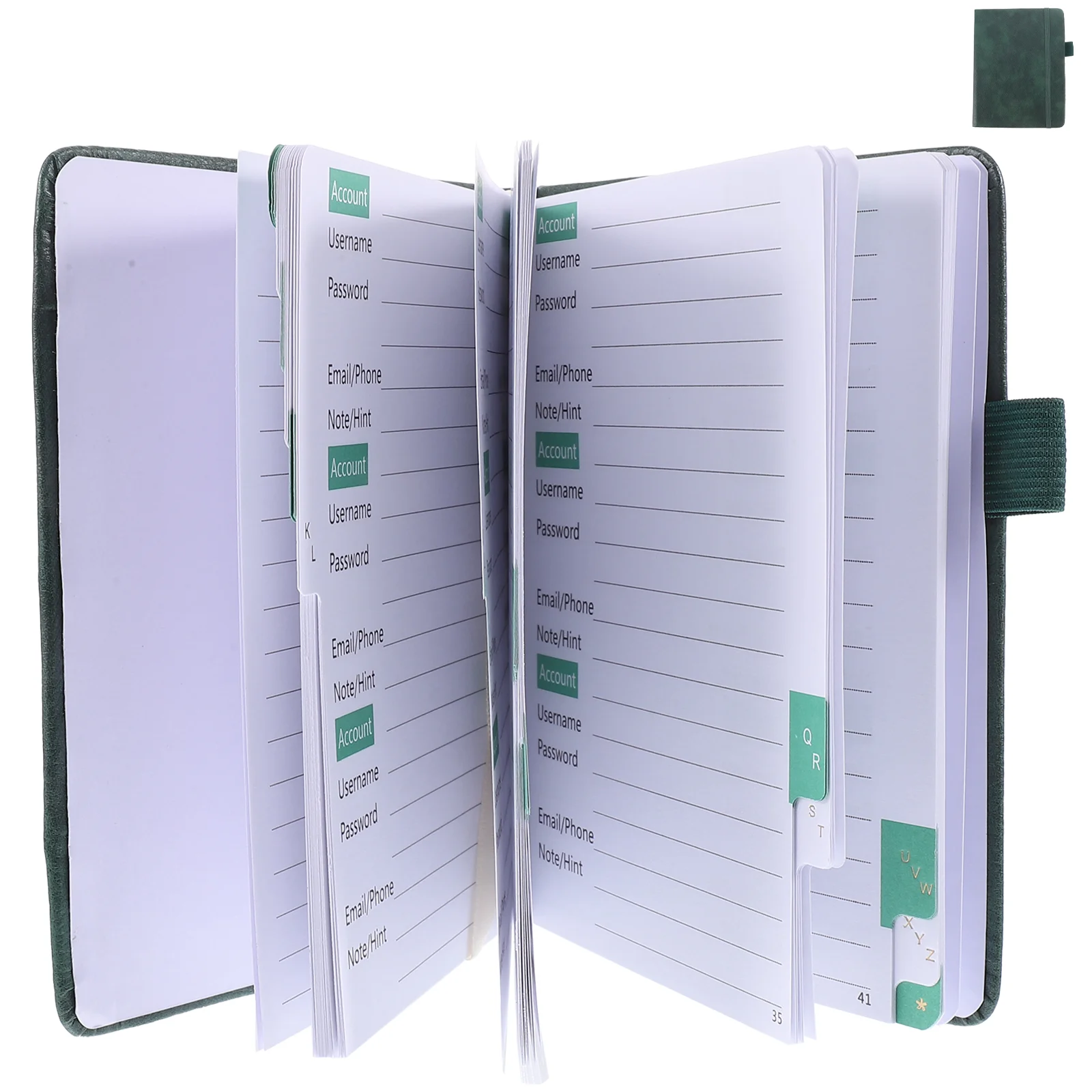 

Address Book for Phone Numbers Addresses Pocket Hardcover Office Organizer Green Mini Home