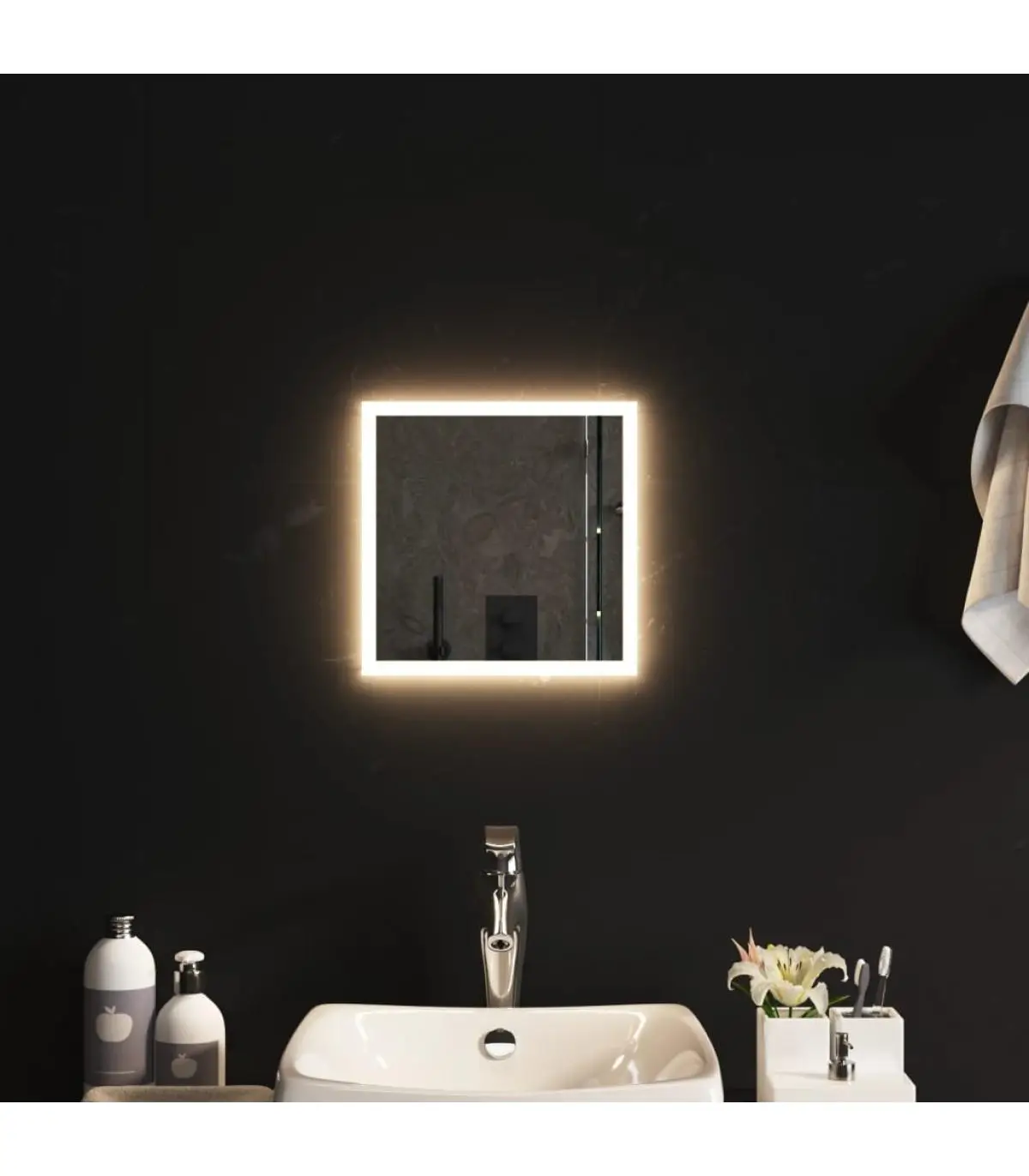 Mirror bathroom mirror with LED 30x30cm