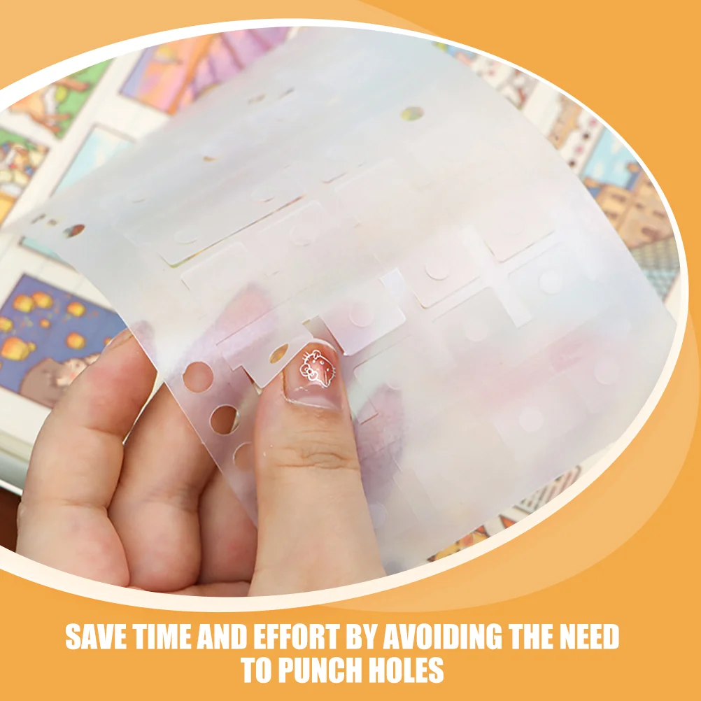 Self Adhesive Index Tabs Loose Leaf Hole Stickers Bookmark Sticky Book Tabs Page Dividers PVC Divider Tabs Stick On