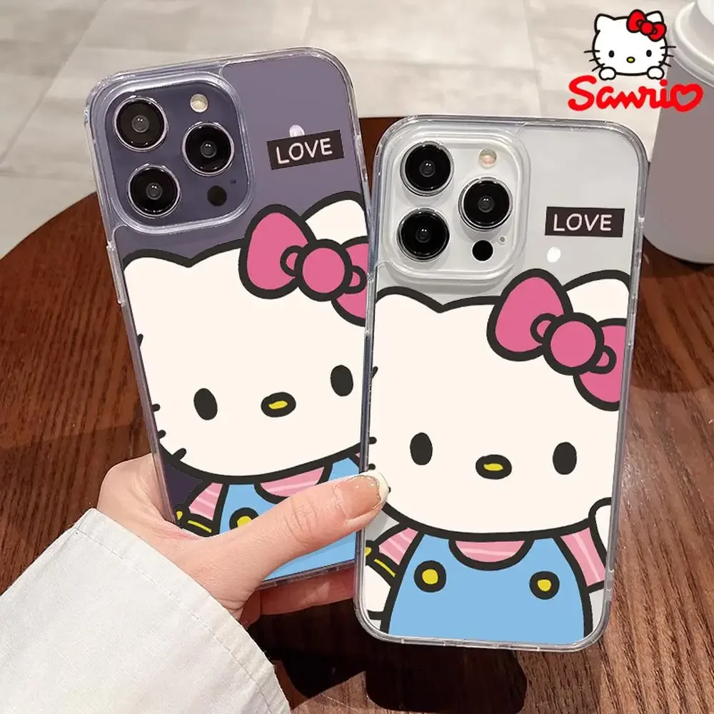 Hellokitty capa de telefone iphone 16/15/14/13/12/11/x/xs/xs max/pro max meninas capa de telefone escudo olá kitty acessório de desenho animado presente