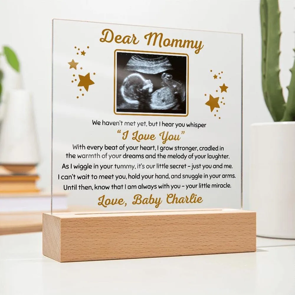 Custom Ultrasound Photo LED Acrylic Sign Personalized New Mom Gift First-Time Mom Mother's Day Memorial Gift Kids' Bedroom Decor