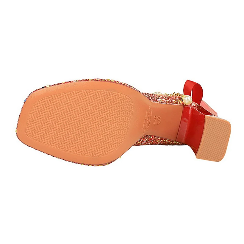 BIGTREE ربيع كتلة مكتنزة الكعوب المرأة مضخات الصنادل مطرزة أزياء الزفاف منصة الكعوب الأحذية