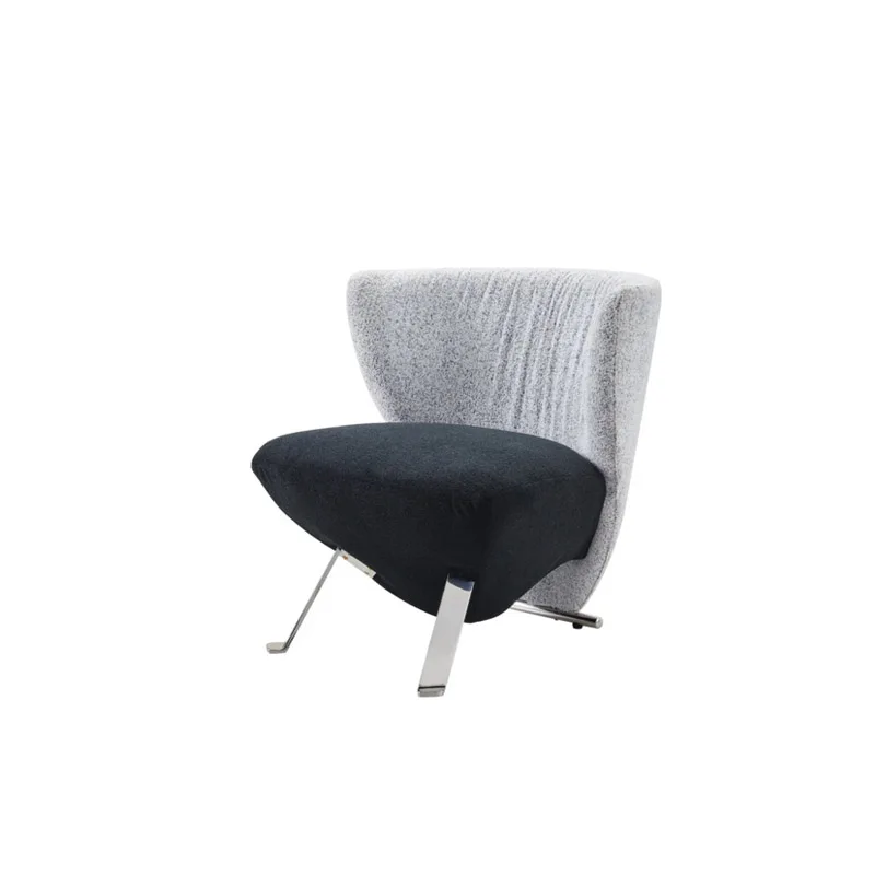 Modern simple negotiation lounge chair stainless steel art sofa chair small apartment living room hotel special-shape