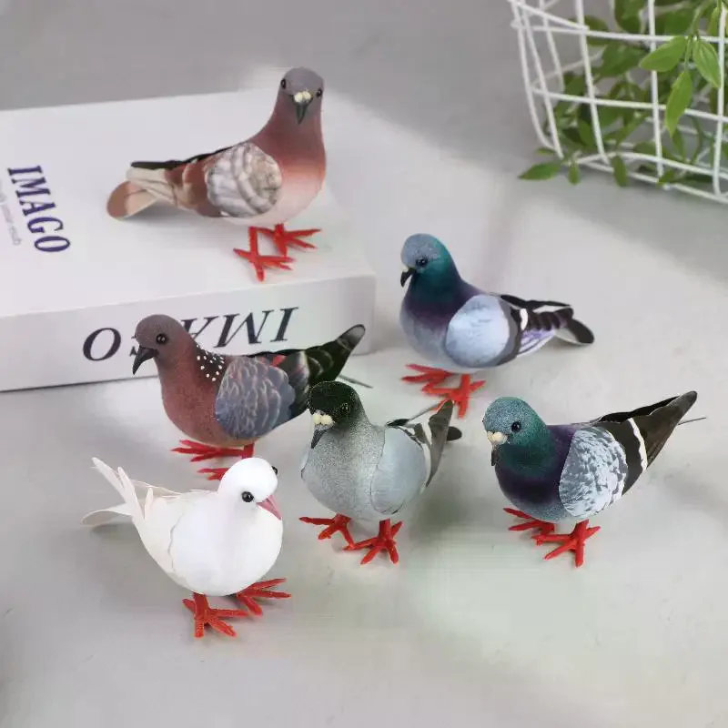 Artificial Birds Simulation Grey Pigeon Dove Model Imitation Animal Party Wedding Supply Photography Props Home Decoration