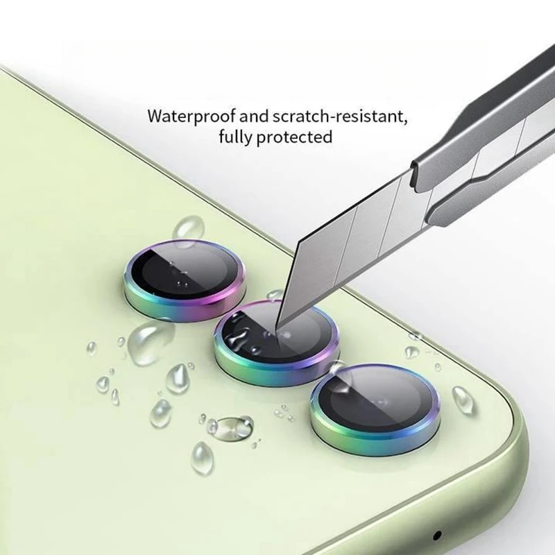 Anillo de cristal para cámara Galaxy A35 A55 5G A15 A14 4G A54 A34 5G, tapa de Metal para lente A 55 35, vidrio protector