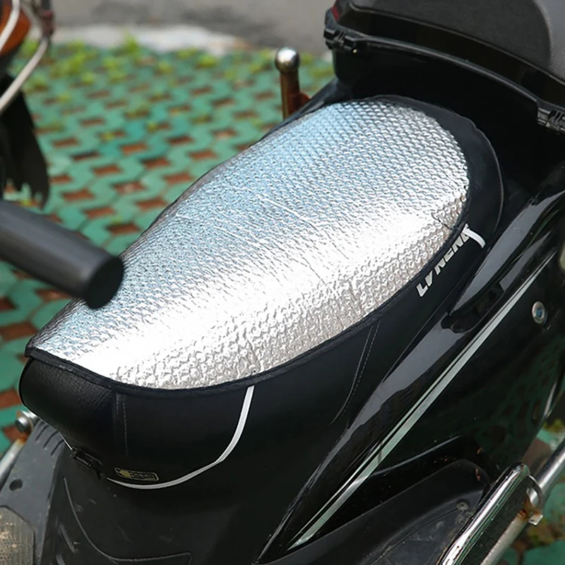 Universal impermeável motocicleta Seat Cover, protetor solar Cap, evitar que o bask no assento, Scooter Sun Pad, isolamento térmico, almofada proteger