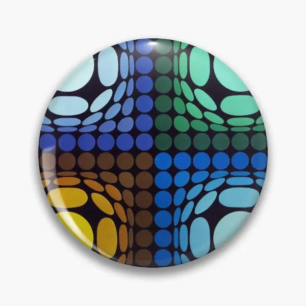 Original Paintings By Victor Vasarely 1  Soft Button Pin Women Metal Creative Gift Badge Hat Decor Collar Lapel Pin Brooch